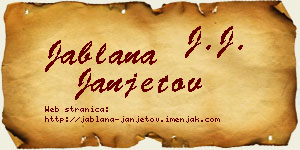 Jablana Janjetov vizit kartica